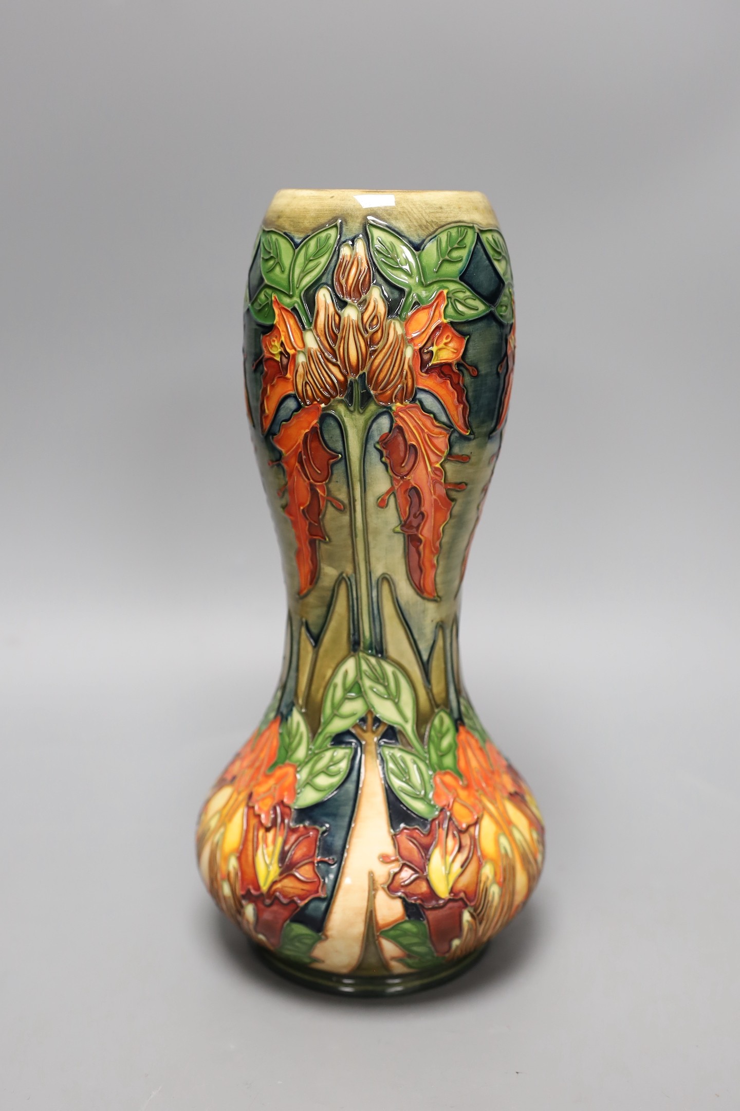 A Moorcroft floral vase (factory second), 28cm tall